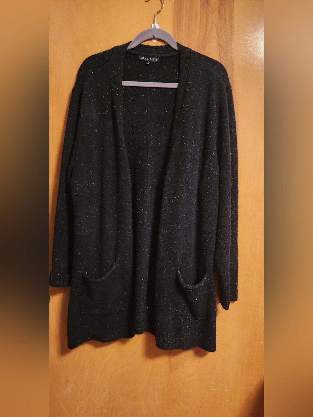 Plus Size Black Open-Front Women's Cardigan Sweater